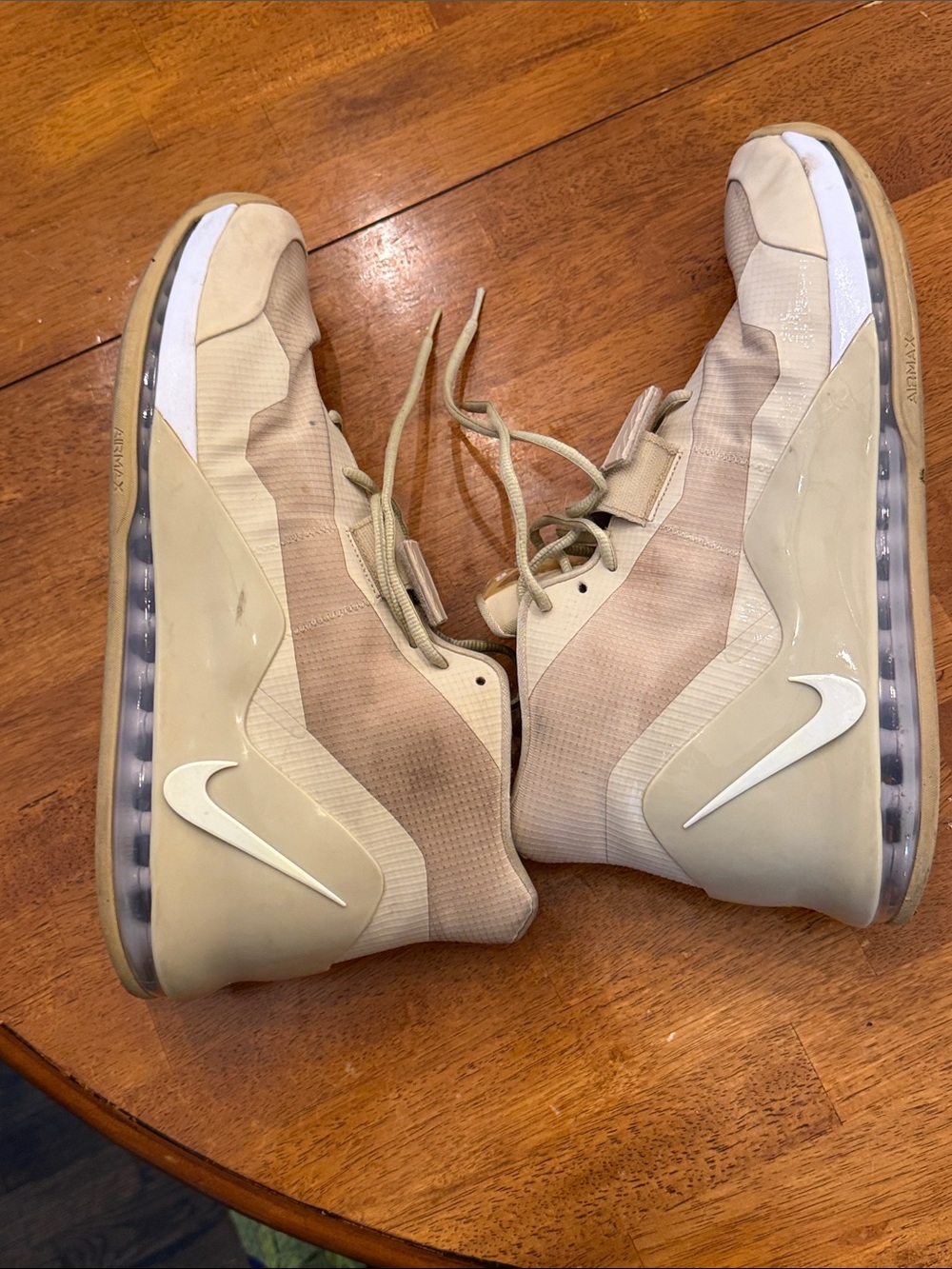 Nike Men's Beige/Tan High-Top Sneakers size 16.5